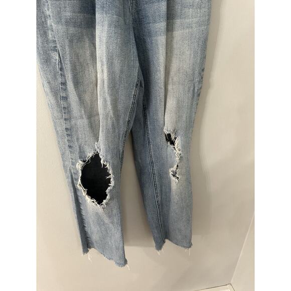 Indigo Blue Premium Denim Distressed Maternity Jeans Size L Regular - Picture 2 of 6